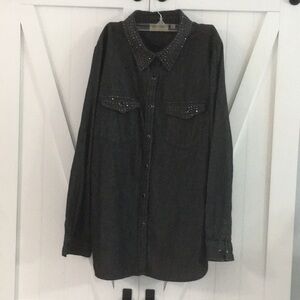 DG2 Rhinestones denim shirt